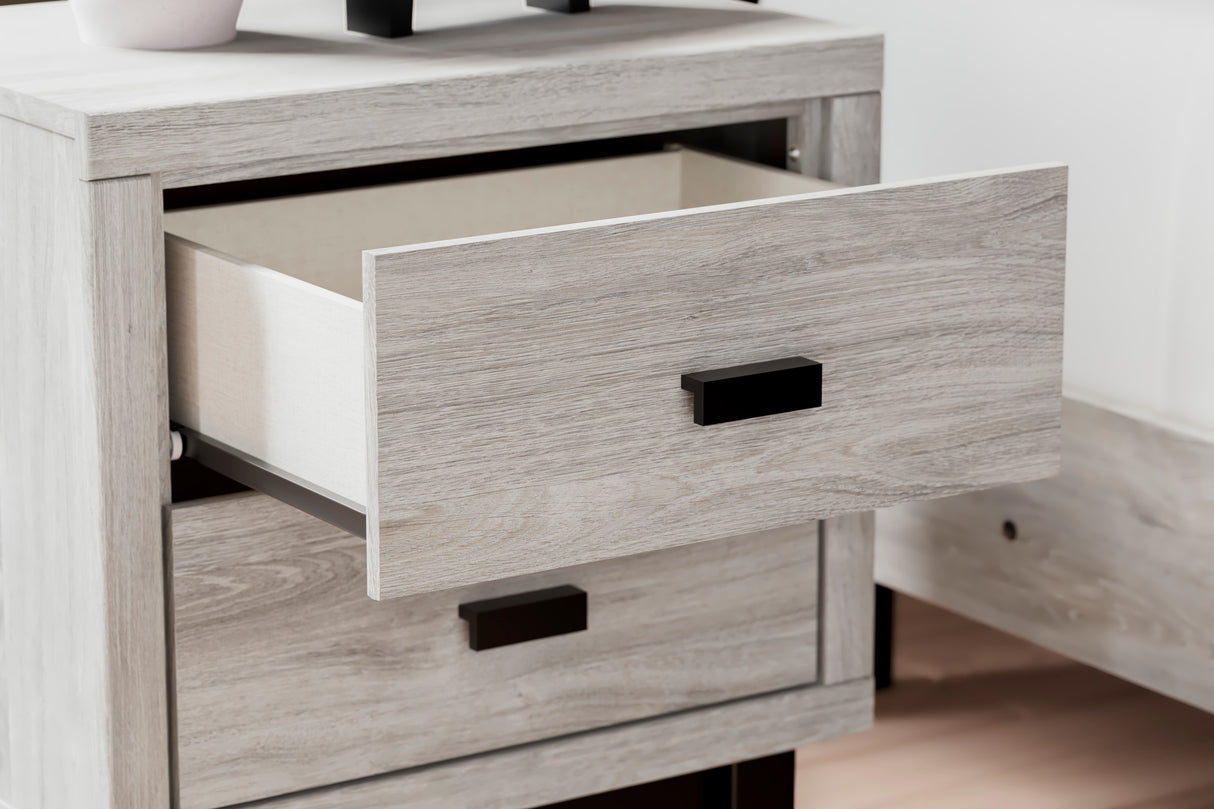 Table de chevet Gris en bois et métal - Vessalli
