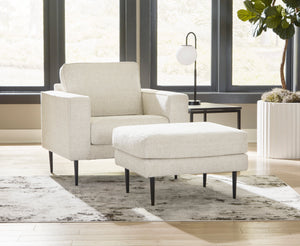 Ottoman en tissu crème - Hazela