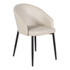 Chaise de salle à manger rembourrée en cuir avec accoudoirs - Emma