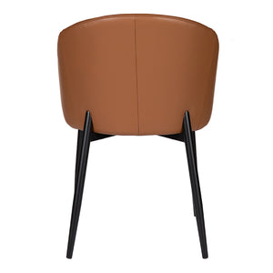 Chaise de salle à manger rembourrée en cuir avec accoudoirs - Emma