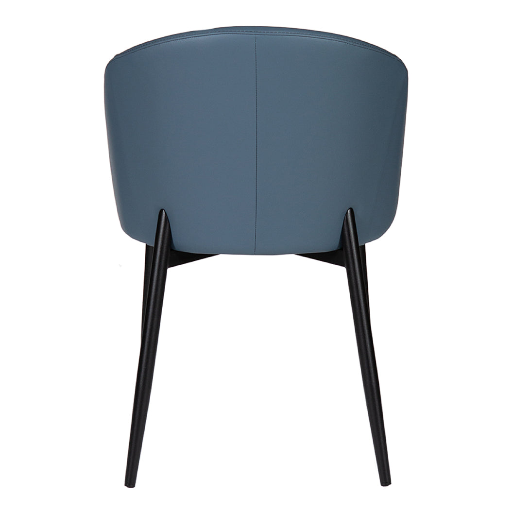 Chaise de salle à manger rembourrée en cuir avec accoudoirs - Emma