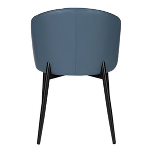 Chaise de salle à manger rembourrée en cuir avec accoudoirs - Emma