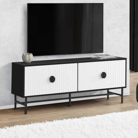 Meuble de télévision en stratifié et métal noir - I 2732-2733