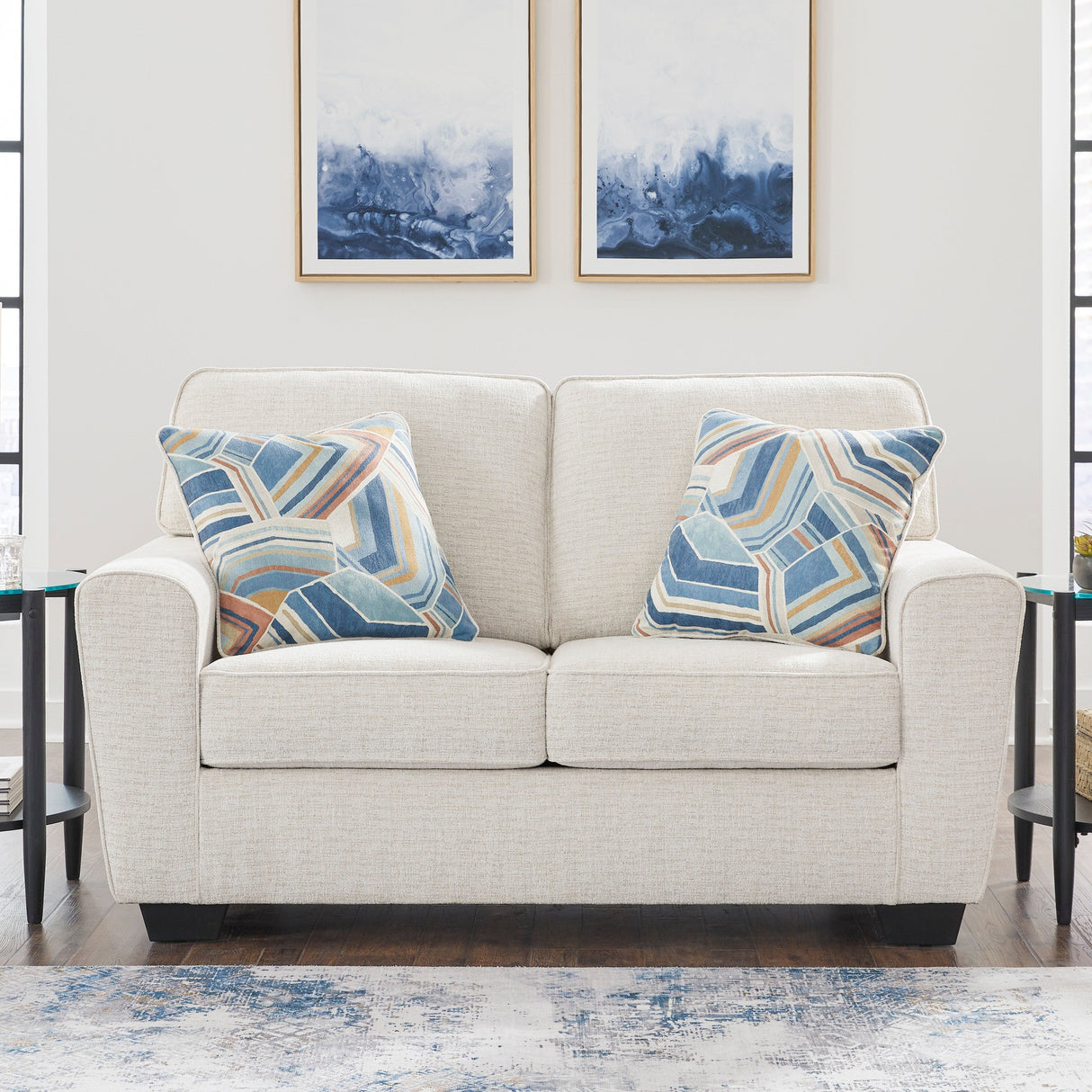 Causeuse en tissu beige pâle - Cashton