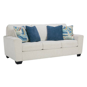 Sofa en tissu blanc neige avec coussins - Cashton
