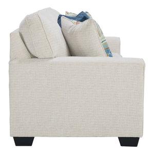 Sofa en tissu blanc neige avec coussins - Cashton