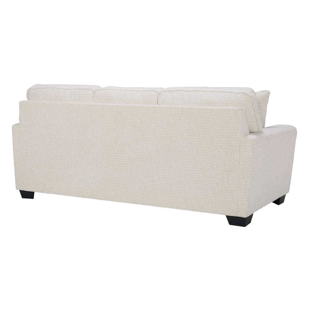 Sofa en tissu blanc neige avec coussins - Cashton