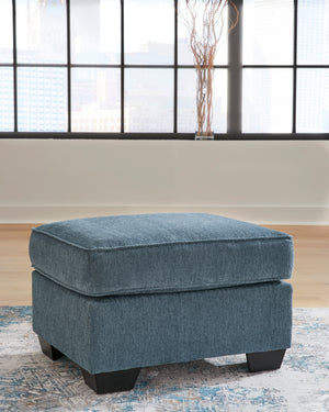 Ottoman Cashton en tissu bleu