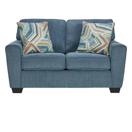 Causeuse bleue en tissu avec coussins - Cashton