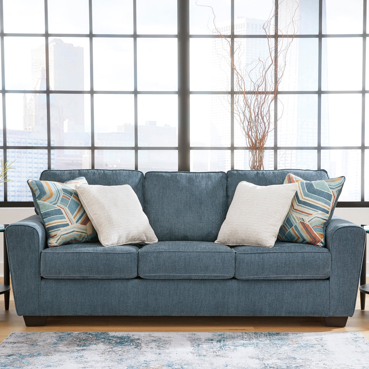 Sofa en tissu texturé avec coussins - Cashton
