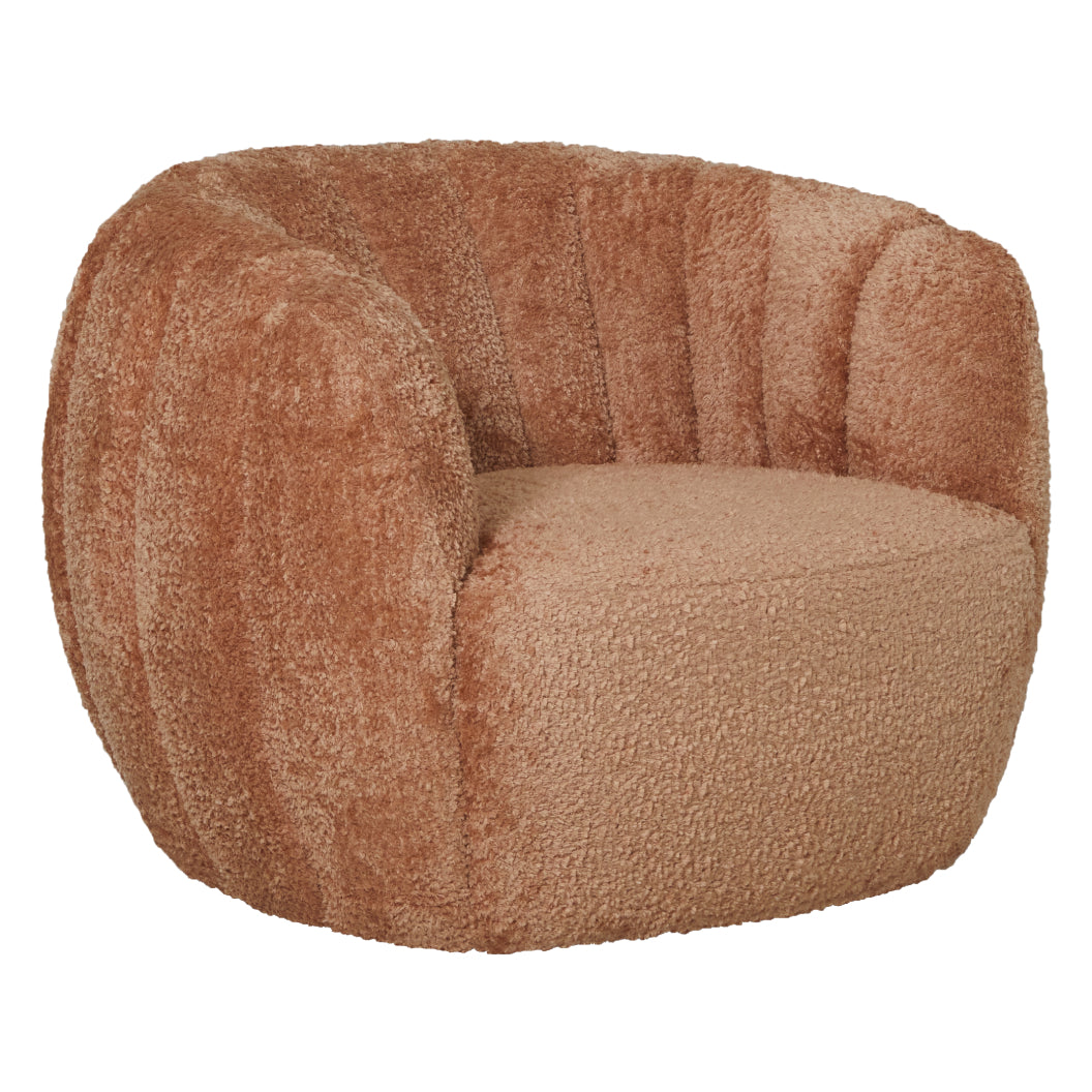 Fauteuil pivotant et inclinable en tissu orangé - Jules