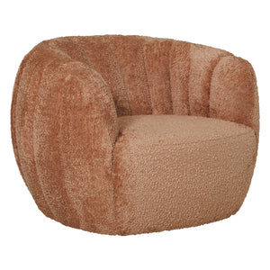 Fauteuil pivotant et inclinable en tissu orangé - Jules