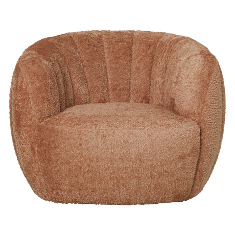 Fauteuil pivotant et inclinable en tissu orangé - Jules