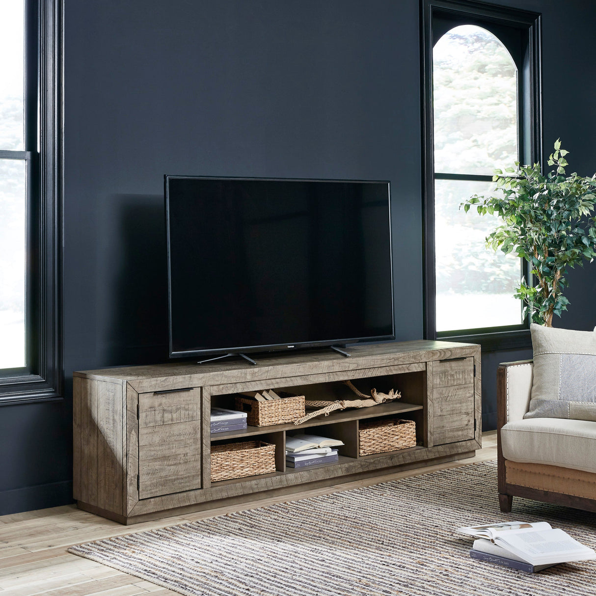 Meuble de télévision avec option de foyer électrique - Krystanza