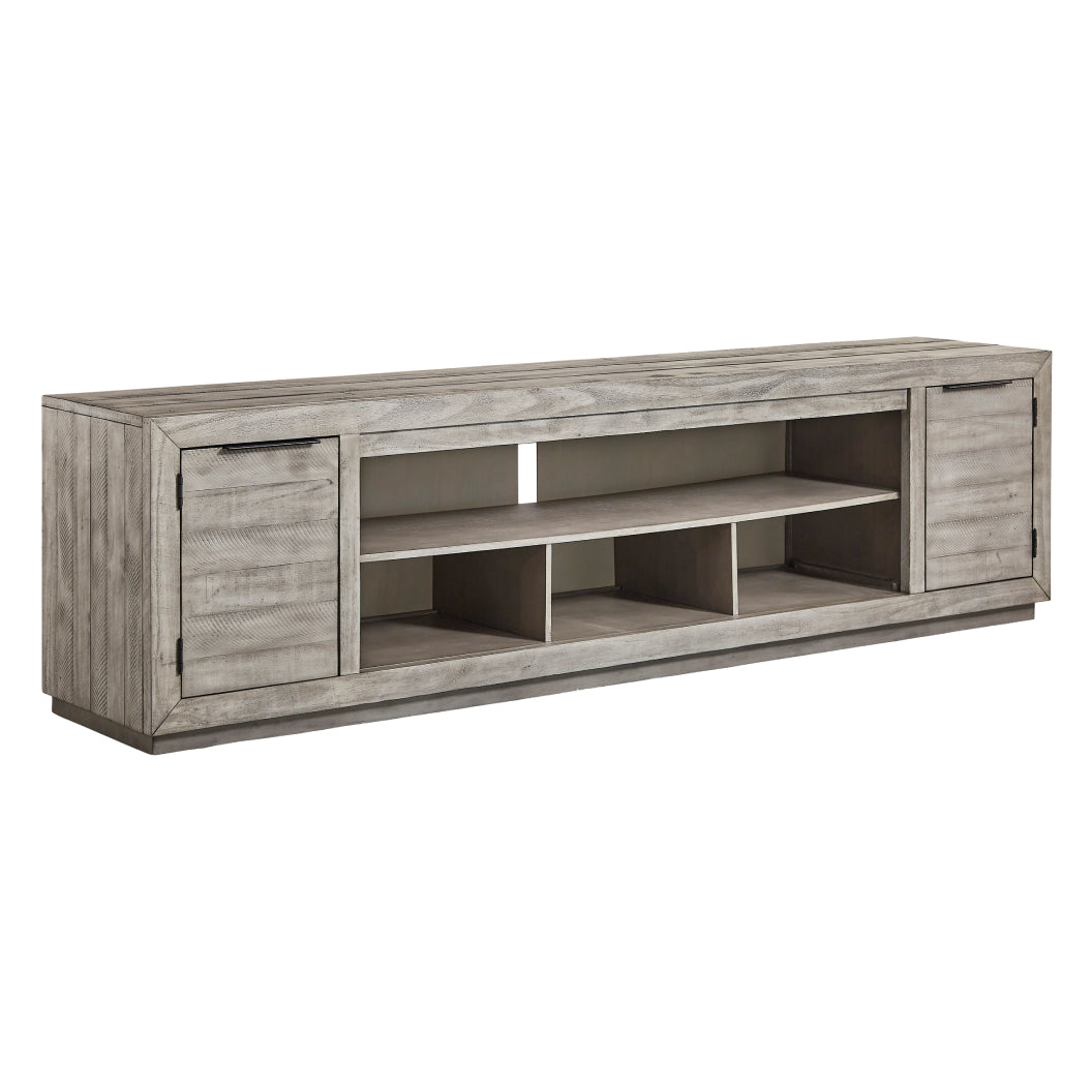 Meuble de télévision en bois gris pâle à 2 portes - Naydell