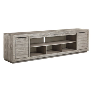 Meuble de télévision en bois gris pâle à 2 portes - Naydell