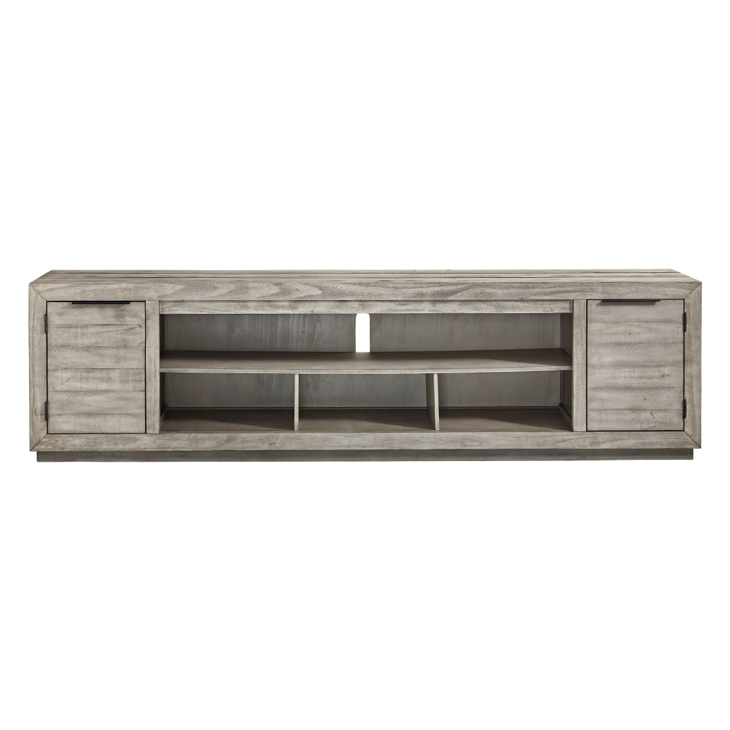 Meuble de télévision en bois gris pâle à 2 portes - Naydell