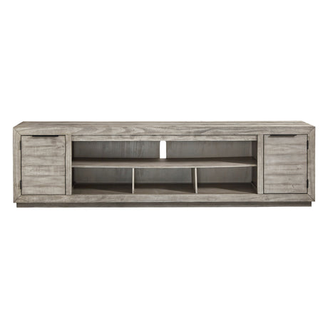 Meuble de télévision en bois gris pâle à 2 portes - Naydell
