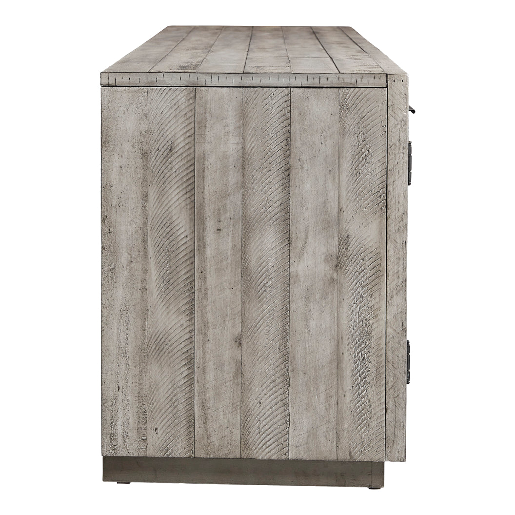 Meuble de télévision en bois gris pâle à 2 portes - Naydell