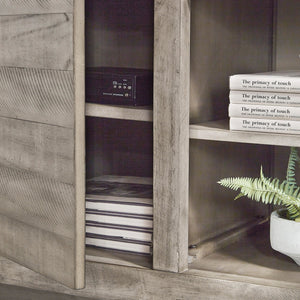 Meuble de télévision en bois gris pâle à 2 portes - Naydell