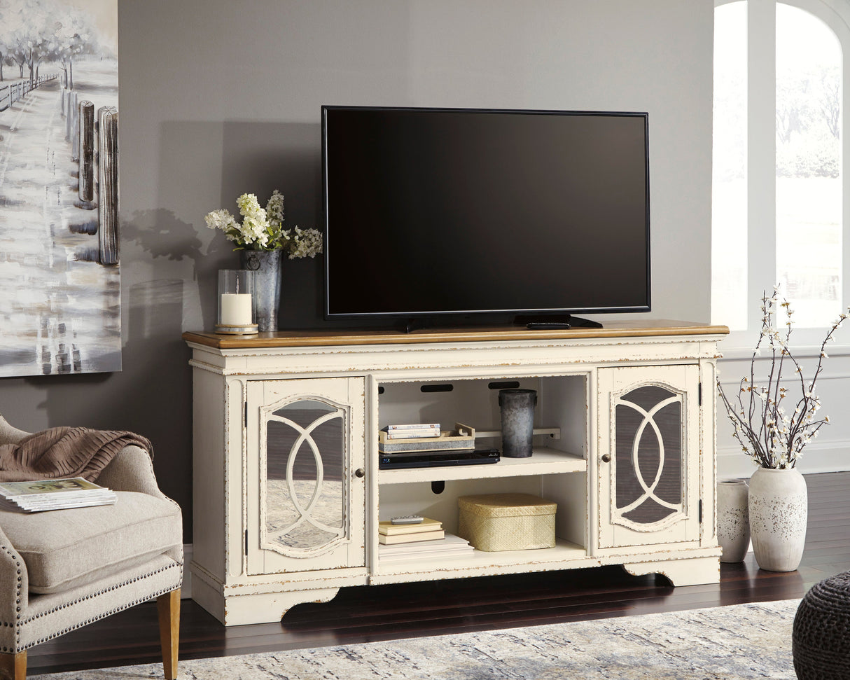 Meuble de télévision en bois et placage bicolore à 2 portes - Realyn