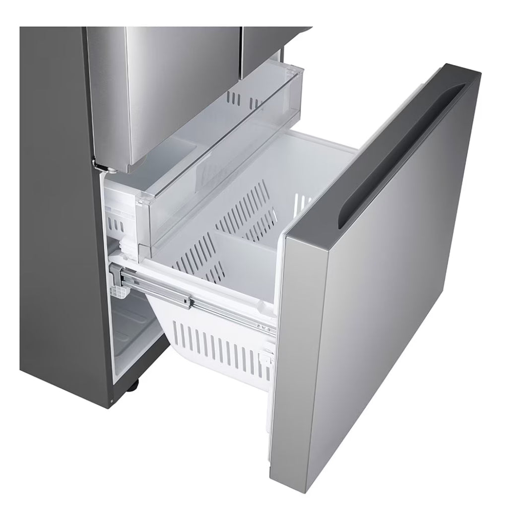 Réfrigérateur porte française 33 po 3 portes 20,8 pi³ Inox Machine à glaçons