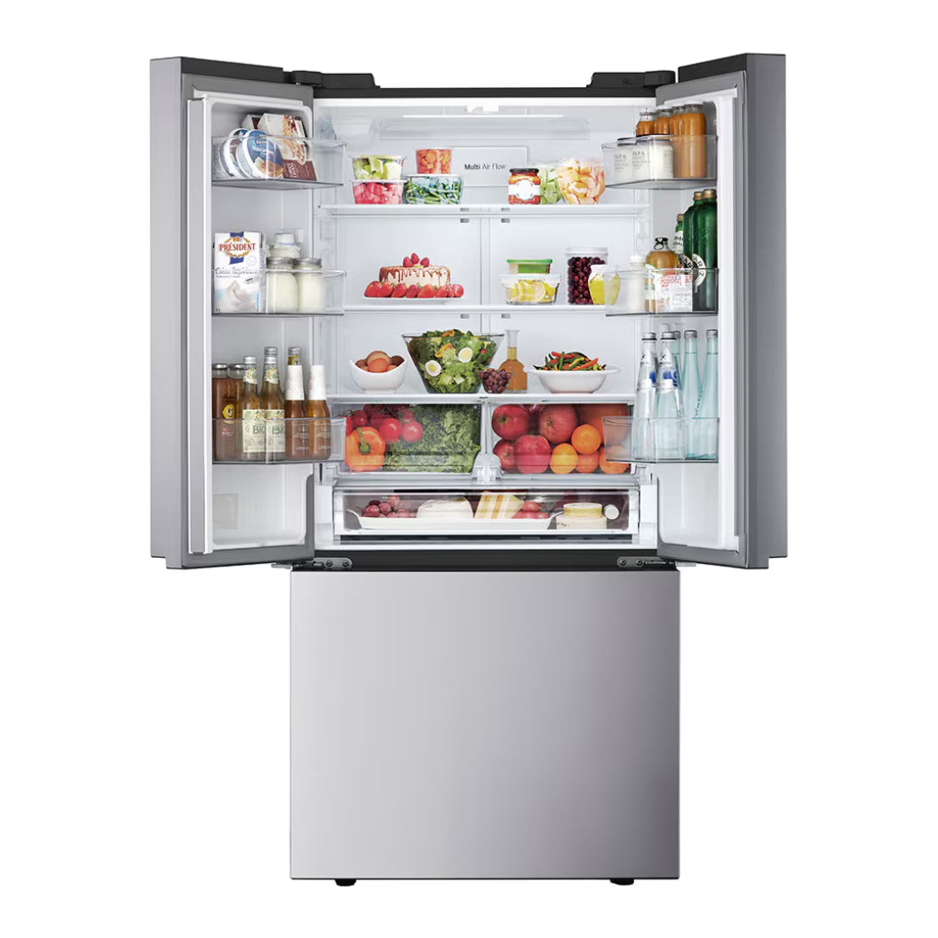 Réfrigérateur porte française 33 po 3 portes 20,8 pi³ Inox Machine à glaçons