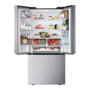 Réfrigérateur porte française 33 po 3 portes 20,8 pi³ Inox Machine à glaçons