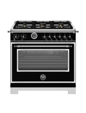 Cuisinière biénergie 36 po, 5,7 pi³ Inox noir - Série Héritage avec Air Fry et 6 brûleurs