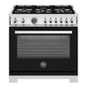 Cuisinière biénergie 36 po. 5,7 pi³ avec 6 brûleurs - Série professionnelle