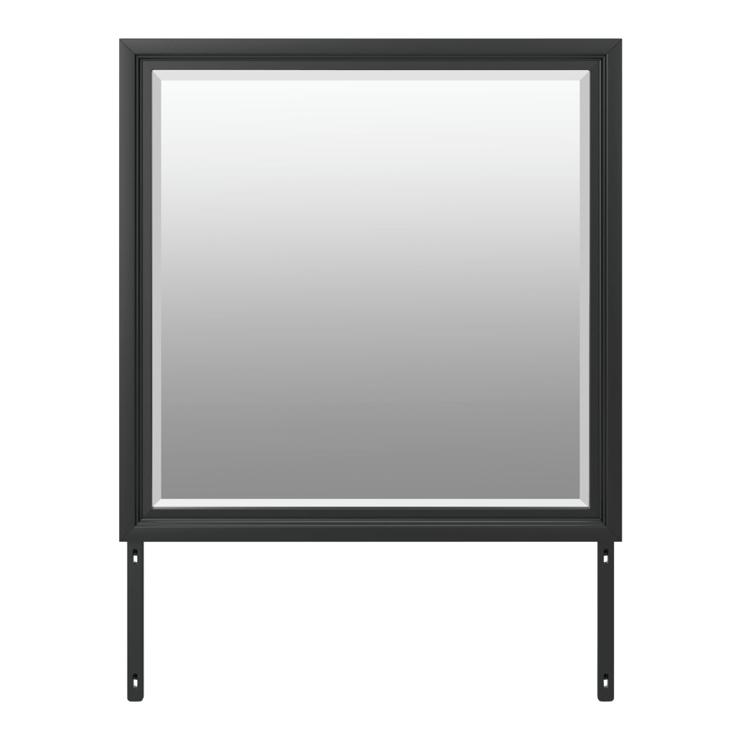 Miroir de bureau en bois/placage noir - Lanolee