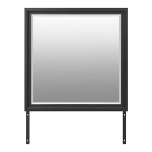 Miroir de bureau en bois/placage noir - Lanolee