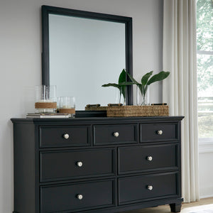 Miroir de bureau en bois/placage noir - Lanolee