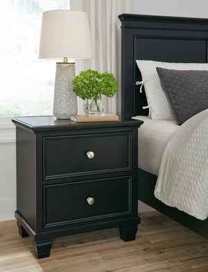 Table de chevet Noir en bois - Lanolee