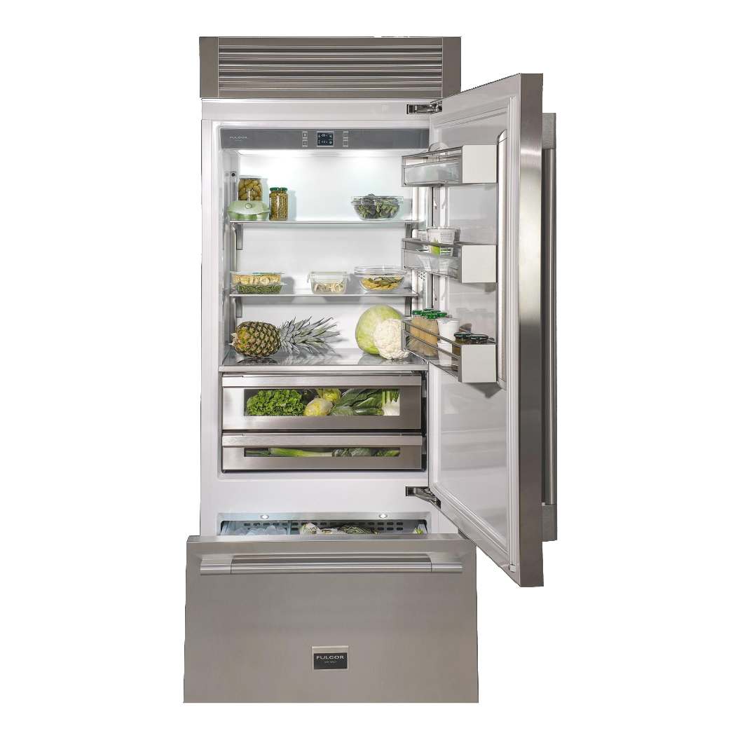 Réfrigérateur à congélateur inférieur profondeur comptoir 36 po, 18,5 pi³ Inox - Sofia Pro