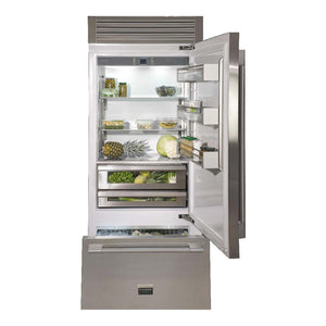 Réfrigérateur à congélateur inférieur profondeur comptoir 36 po, 18,5 pi³ Inox - Sofia Pro