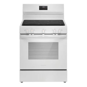 Cuisinière électrique 30 po, 5,3 pi³ Blanc avec 5 éléments
