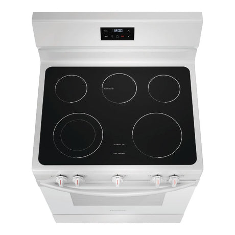 Cuisinière électrique 30 po, 5,3 pi³ Blanc avec 5 éléments