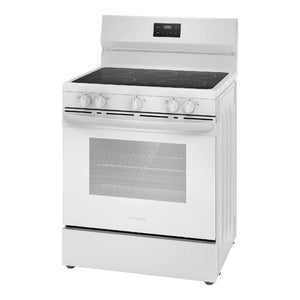 Cuisinière électrique 30 po, 5,3 pi³ Blanc avec 5 éléments
