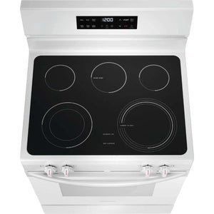 Cuisinière électrique 30 po, 5,3 pi³ Blanc avec 5 éléments