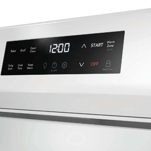 Cuisinière électrique 30 po, 5,3 pi³ Blanc avec 5 éléments