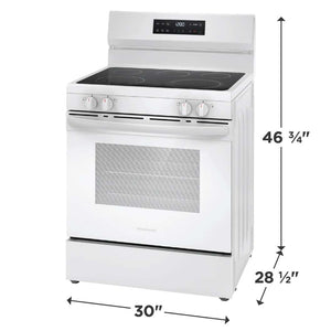 Cuisinière électrique 30 po, 5,3 pi³ Blanc avec 5 éléments