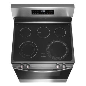 Cuisinière électrique 30 po, 5,3 pi³ Inox avec EvenTempMC et 5 zones de cuisson