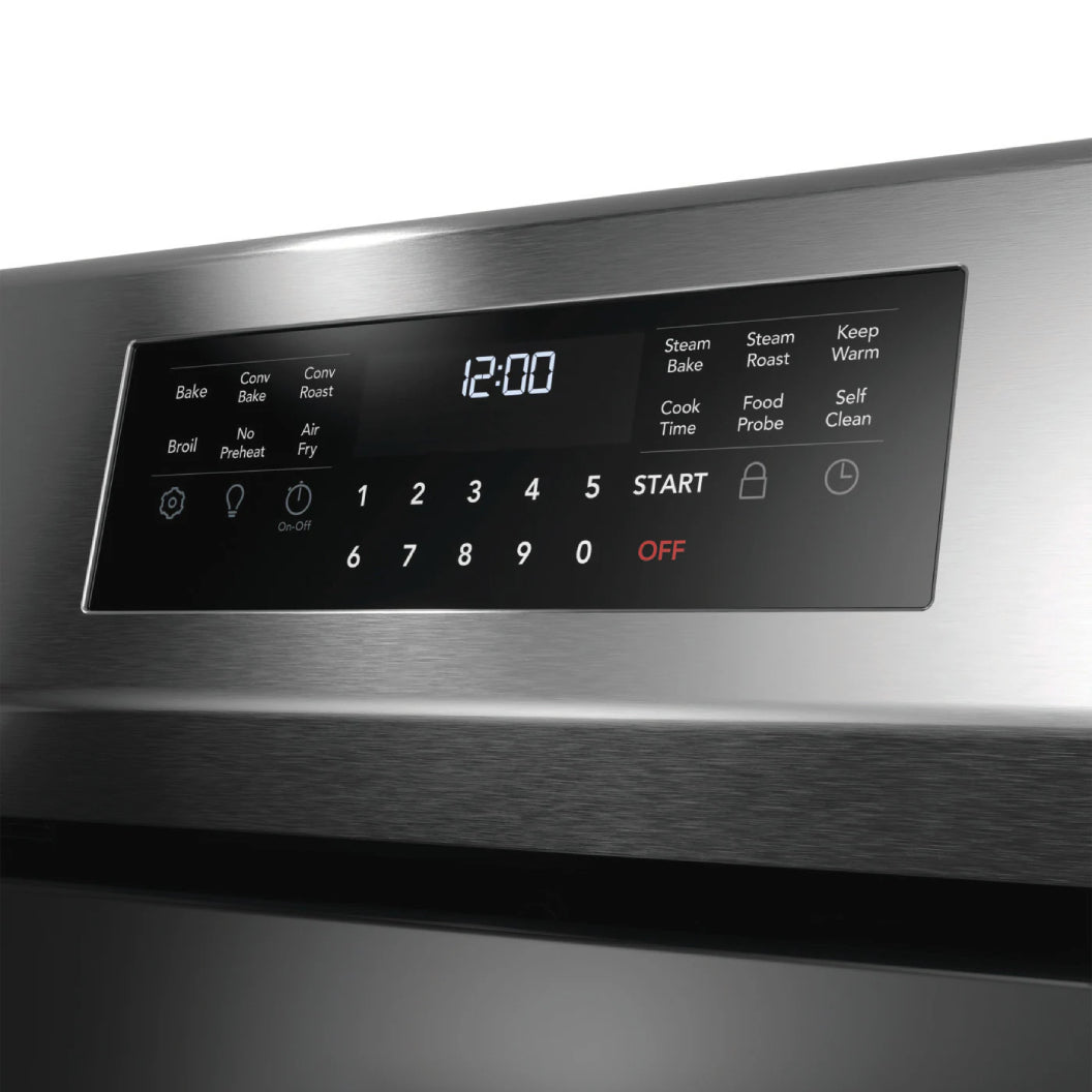 Cuisinière électrique 30 po, 5,3 pi³ Inox avec Convection totale, Air Fry et Air Sous Vide