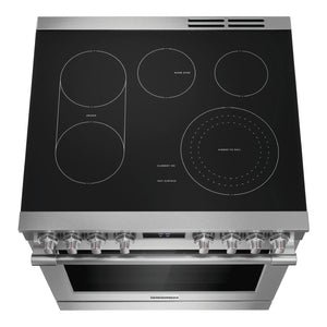 Cuisinière électrique 30 po, 6,2 pi³ Inox avec Convection totale, Air Fry et Autonettoyage
