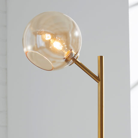Lampe sur pied en métal doré 63po - Abanson