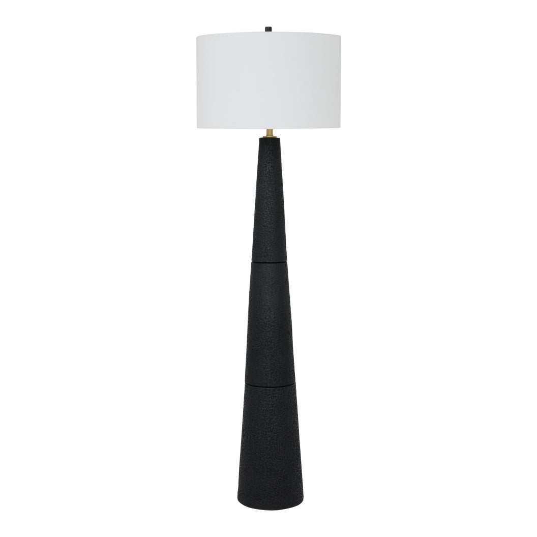 Lampe sur pied en polyrésine noire texturée 68 po. - Hallburg