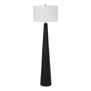 Lampe sur pied en polyrésine noire texturée 68 po. - Hallburg