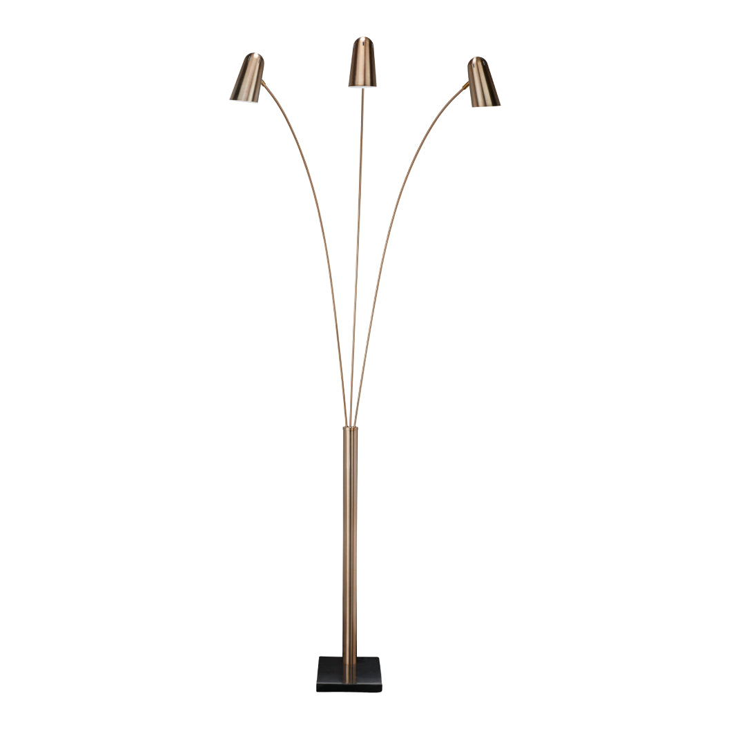 Lampe sur pied arquée en métal doré et marbre noir 95 po. - Colldale
