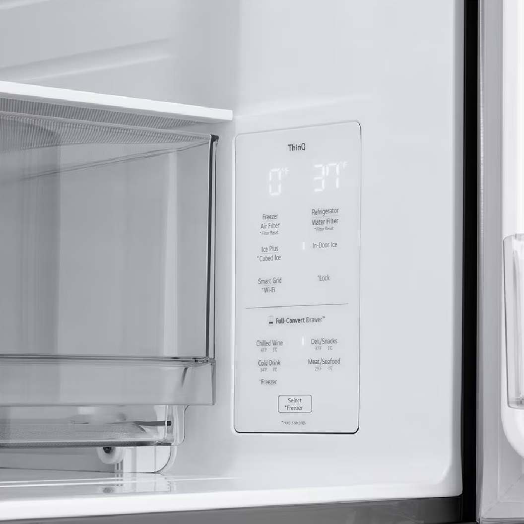 Réfrigérateur porte française intelligent 36 po, 29 pi³, 4 portes Inox avec tiroir Full-Convert™